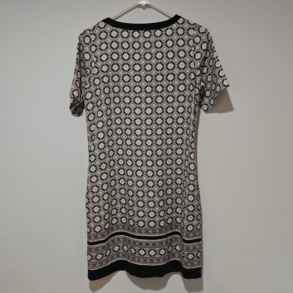 Next Linen Dress Geometric Size 6 Small Pockets - Picture 2 of 6